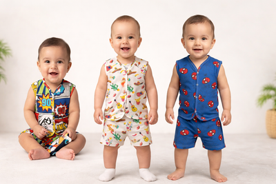 Sleeveless Jabla Shorts Set upto 2 years