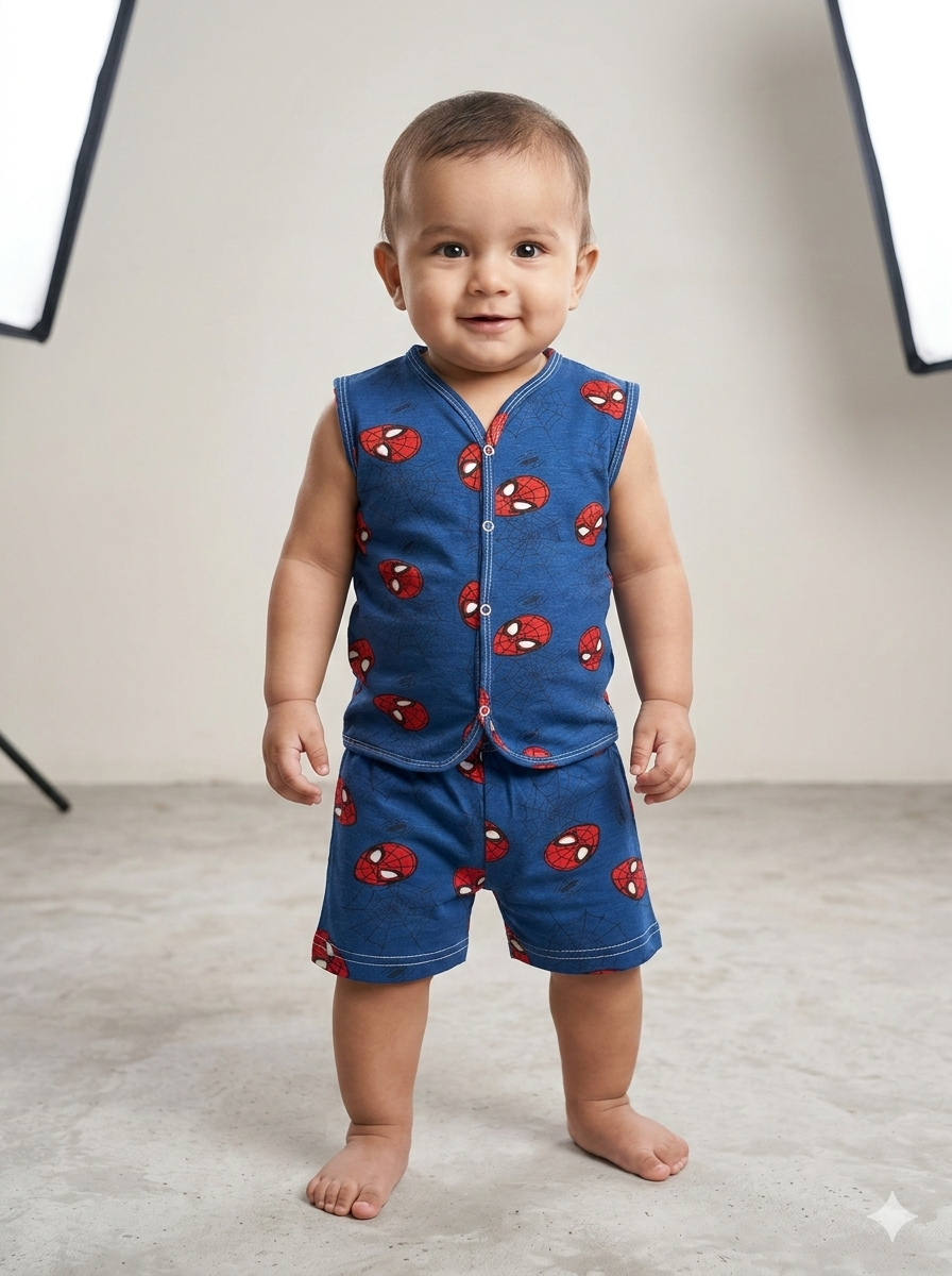 Blue spider- Sleeveless Jabla shorts set