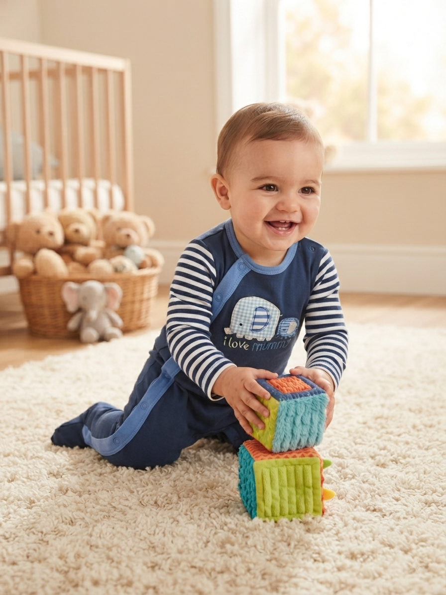 I love mummy with shoe (snap button)-Baby High quality jumpsuit