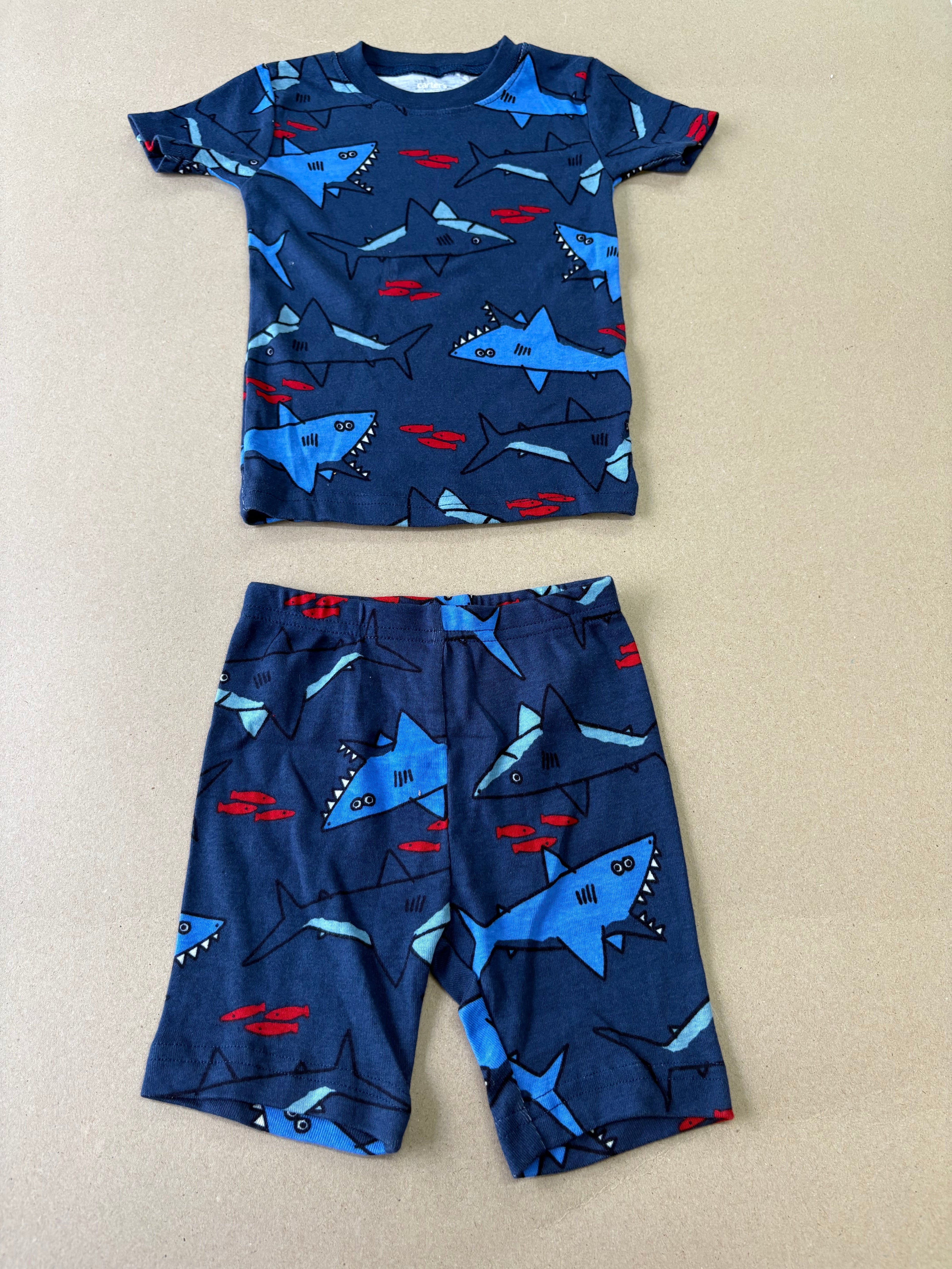 Navy sharks -Kids Co-Ord Half  -sleeve Set premium quality