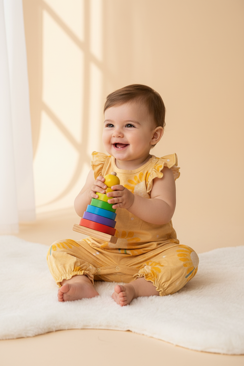 Yellow flower 🌼-Baby Half Jumpsuits