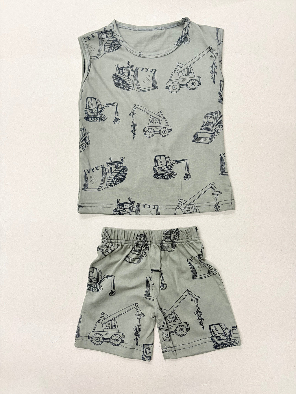 Construction vehicle sketch print
- Sleeveless co-ords