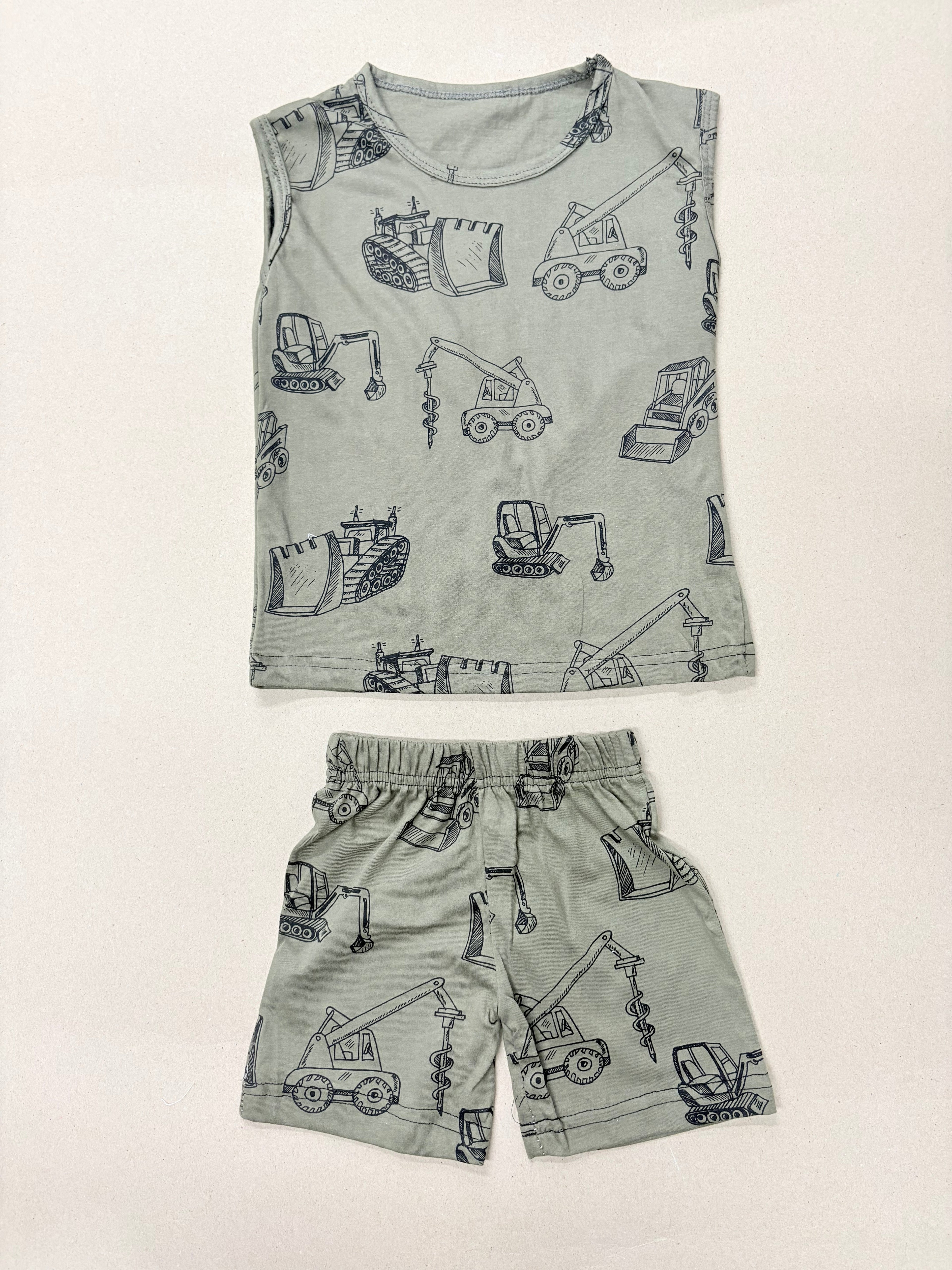 Construction vehicle sketch print
- Sleeveless co-ords