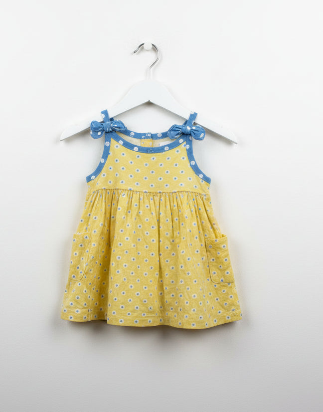Yellow with packet -Sleeveless Frock