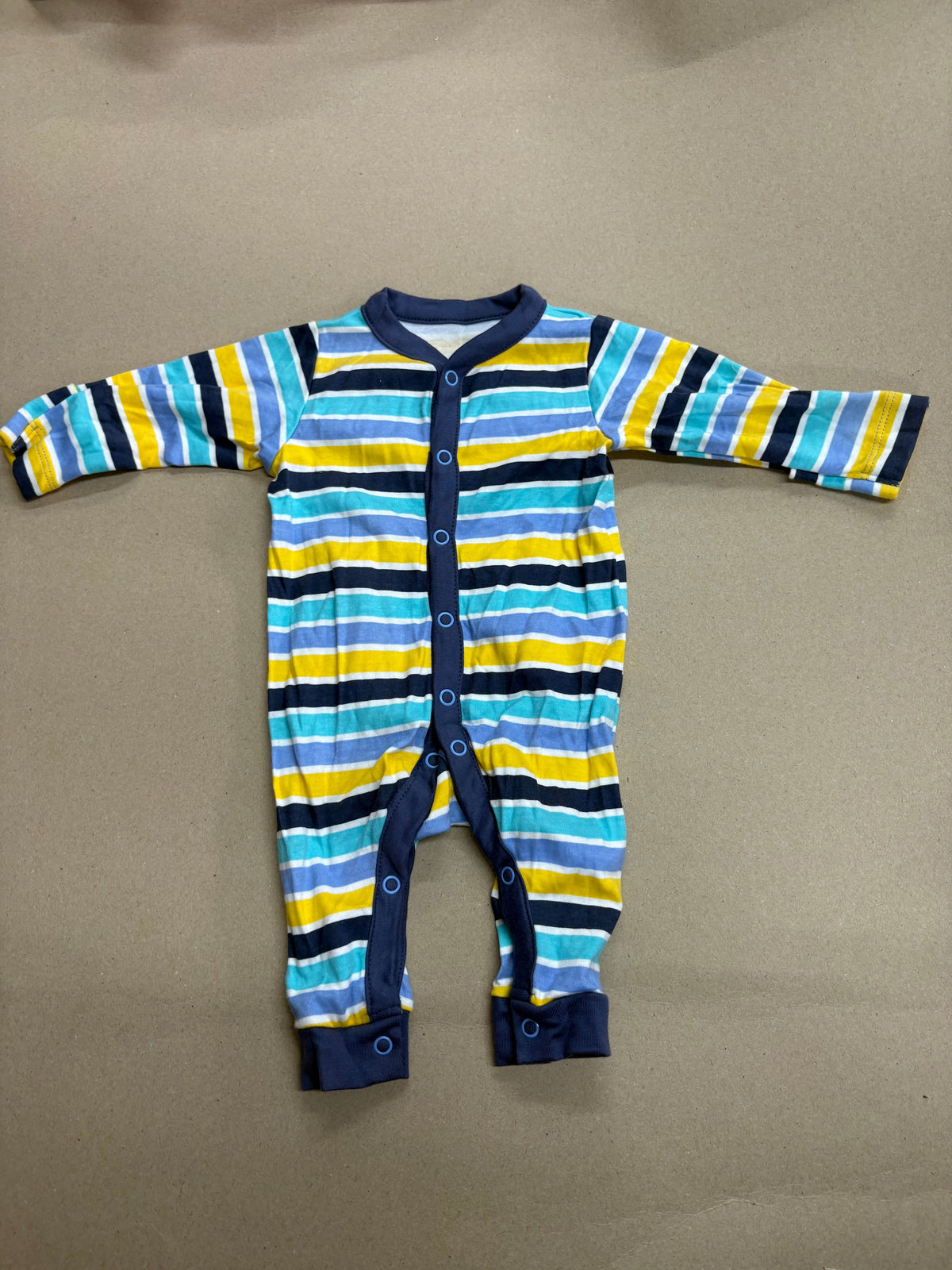 Multiple colour stripes (snap button)-Baby High quality jumpsuit