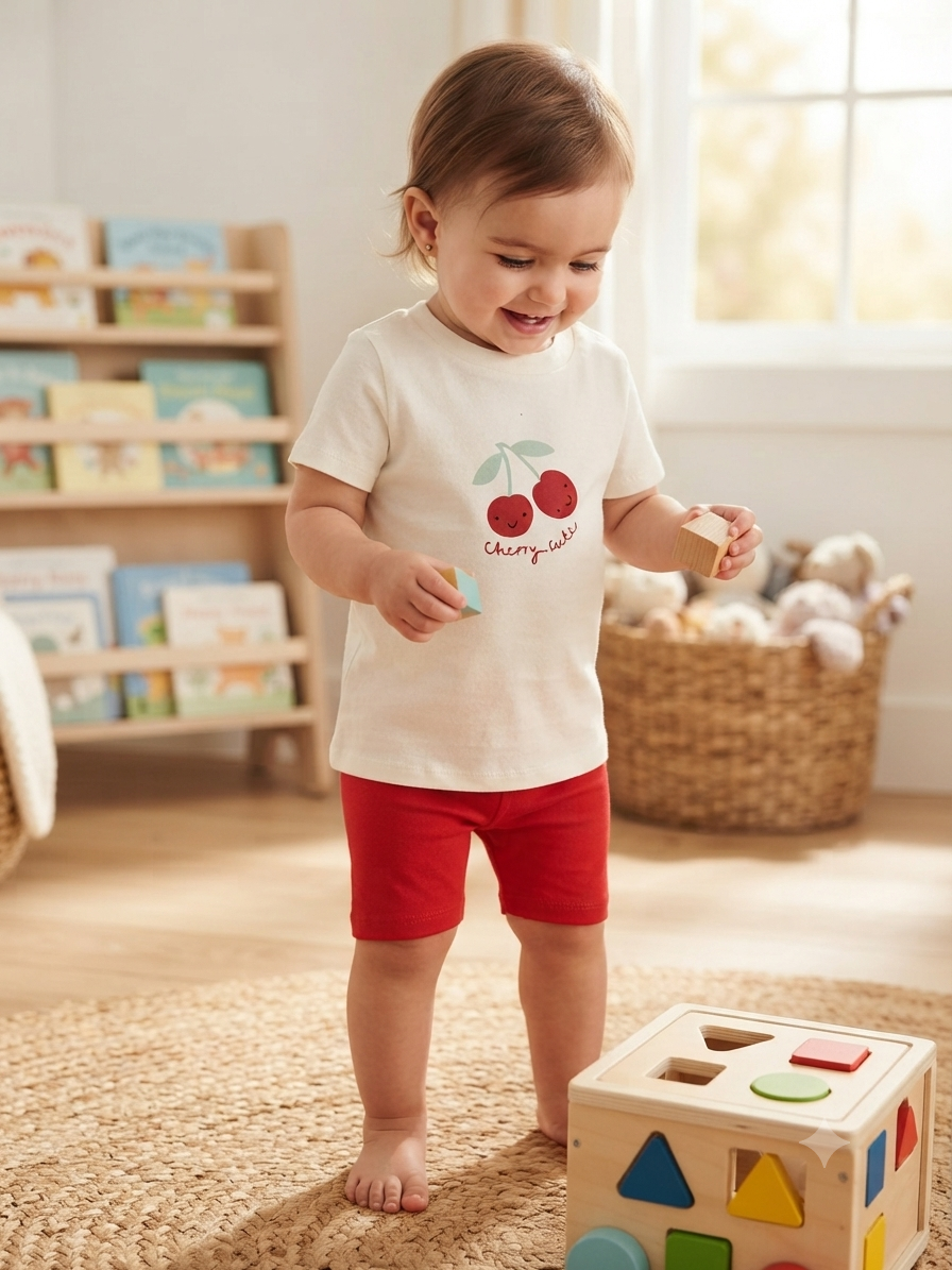 Red Charry -Kids Co-Ord Set premium quality