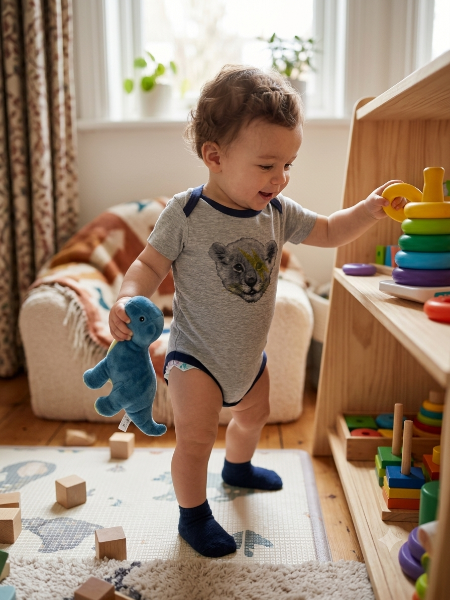 Gray base Tiger face -Baby Romper