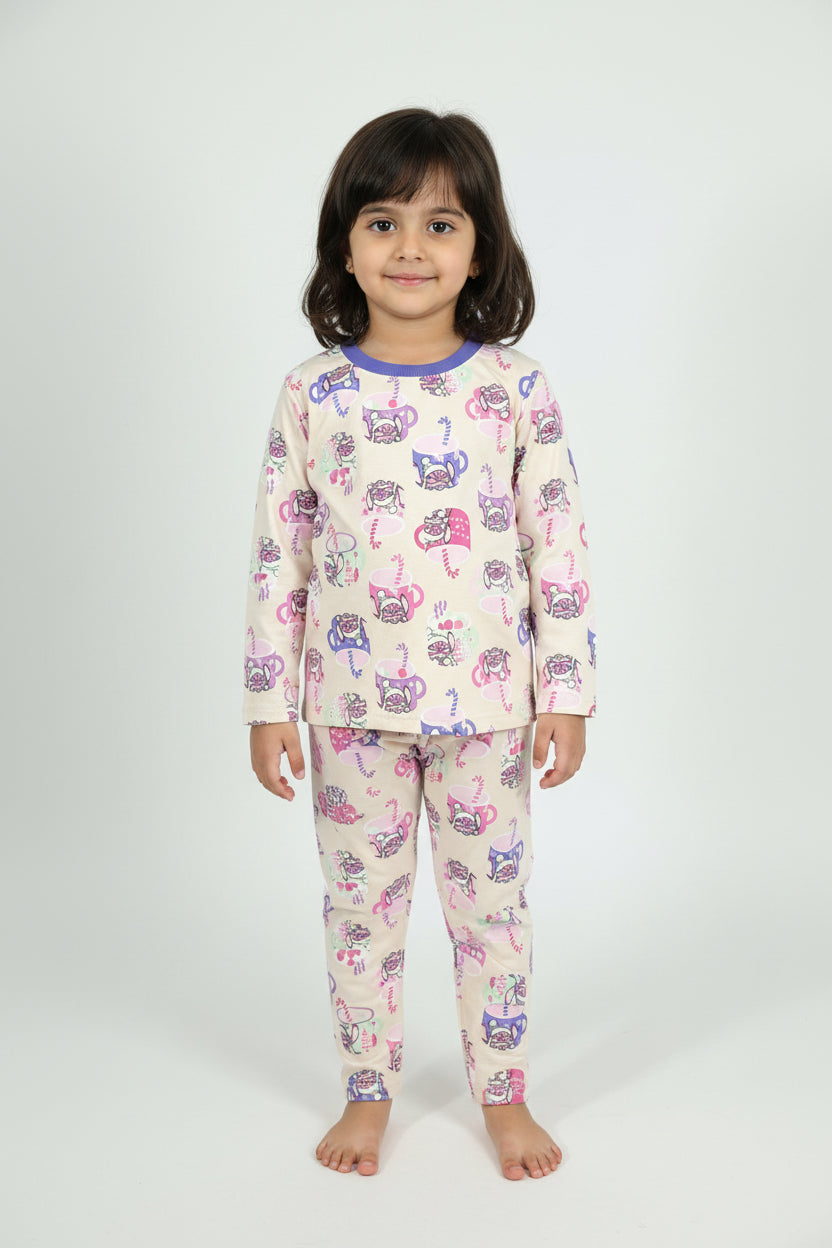 Premium  Snuggle Soft Kitty Print Kids Cotton wear
