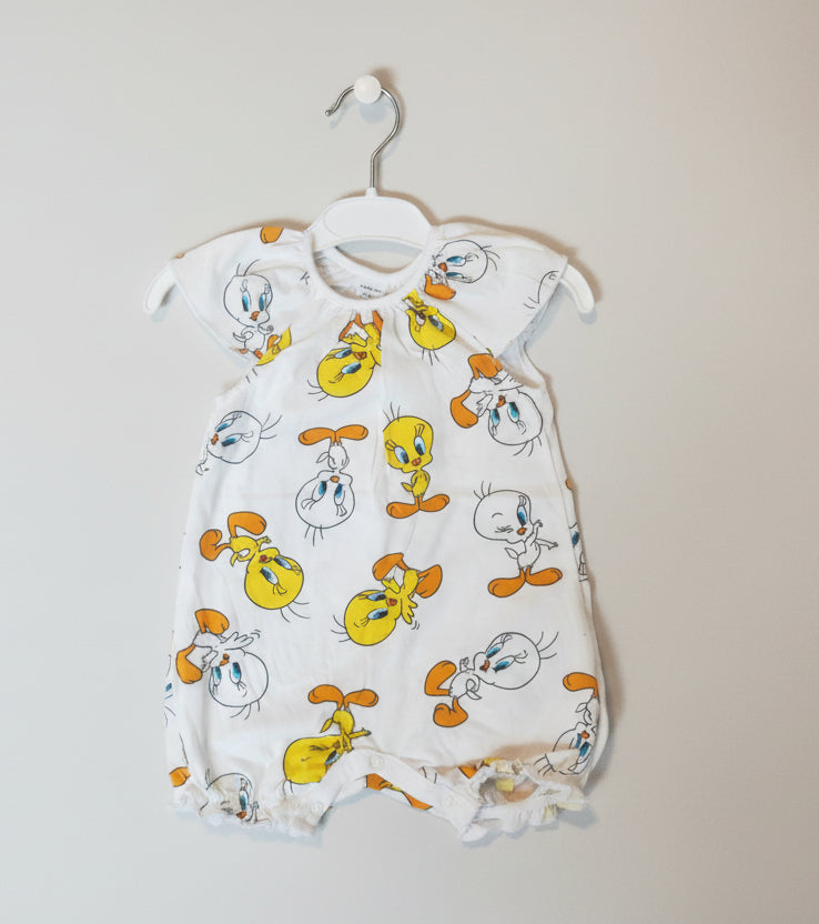 White with yellow little duck- Baby half Jumpsuits