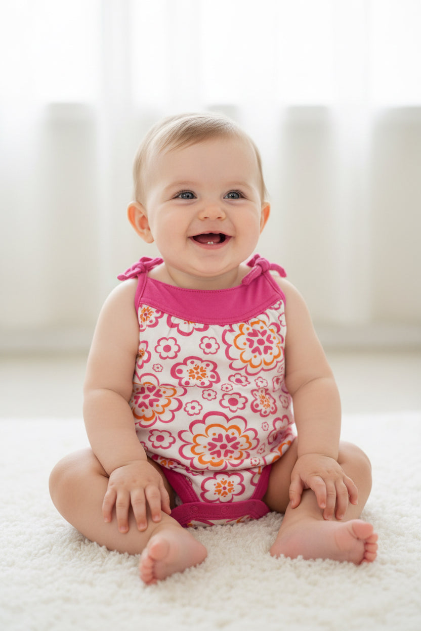Pink flowes 🌸- Baby Romper