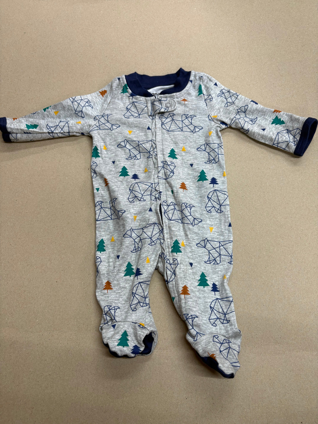 Grey with Tree🌲 with shoe (zipper)-Baby High quality jumpsuit
