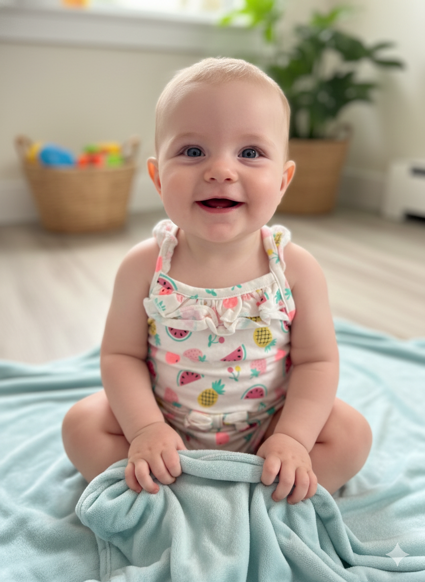 White with fruits 🍈 🍉🍓 print-Baby Jumpsuit