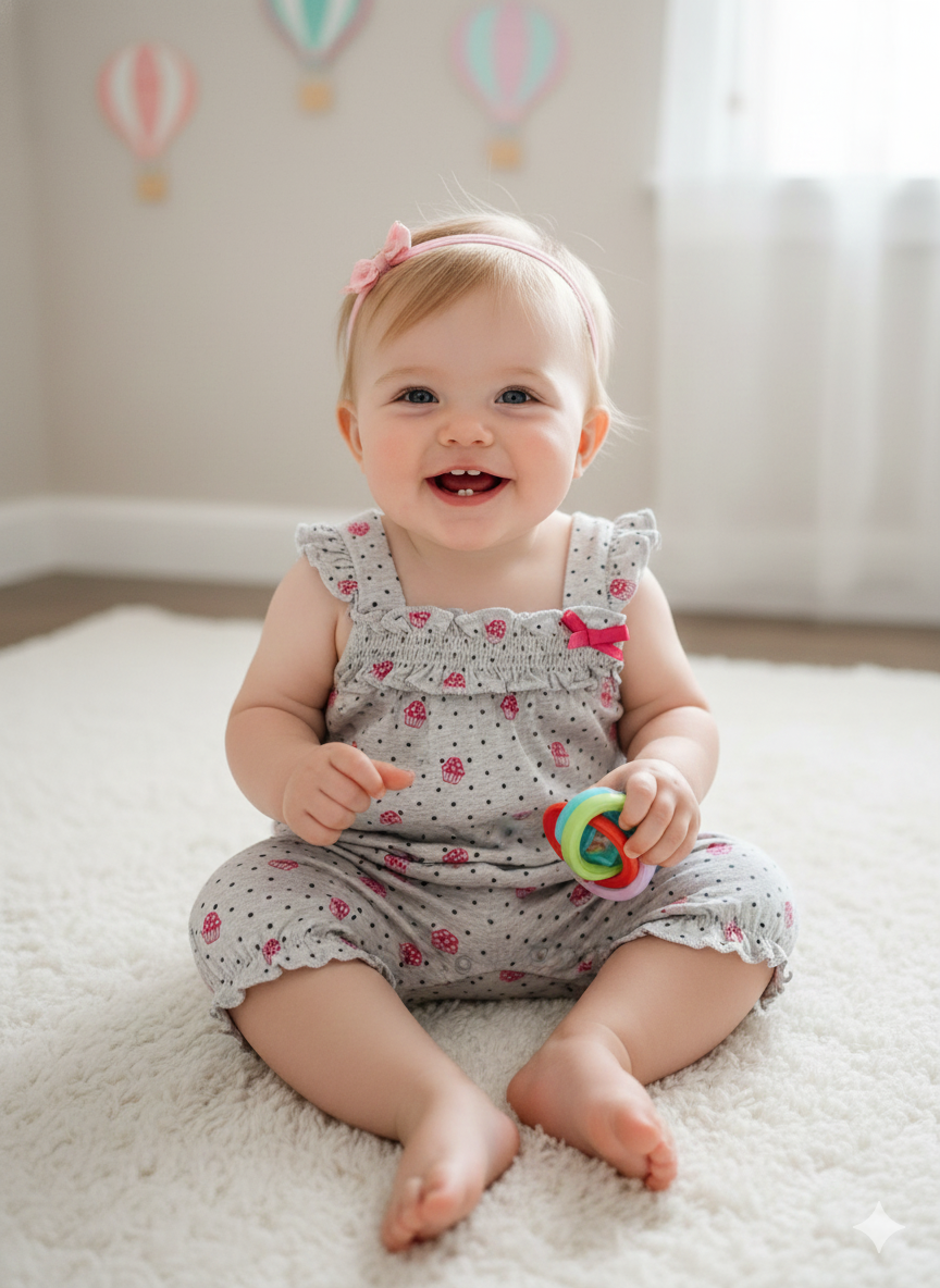 Grey with pink cupcakes -Jumpsuit
