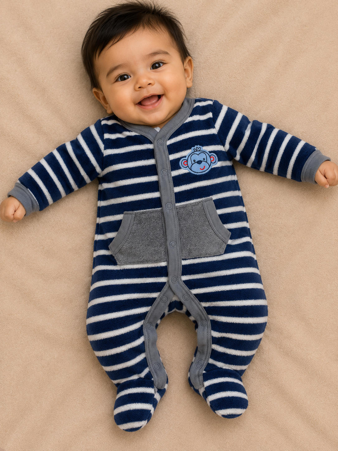 Dark blue & white line -full Jumpsuits