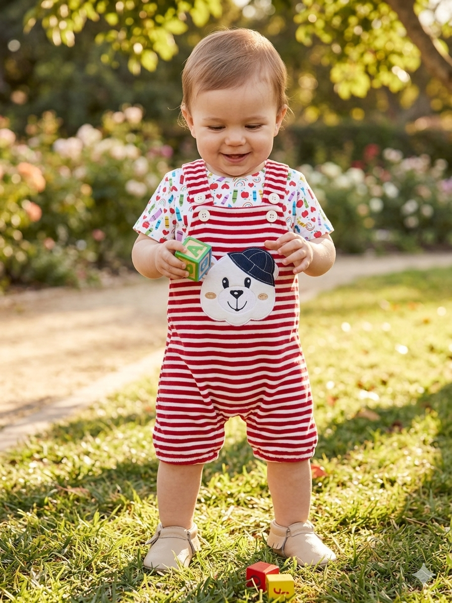 Red  stripes -Dungaree