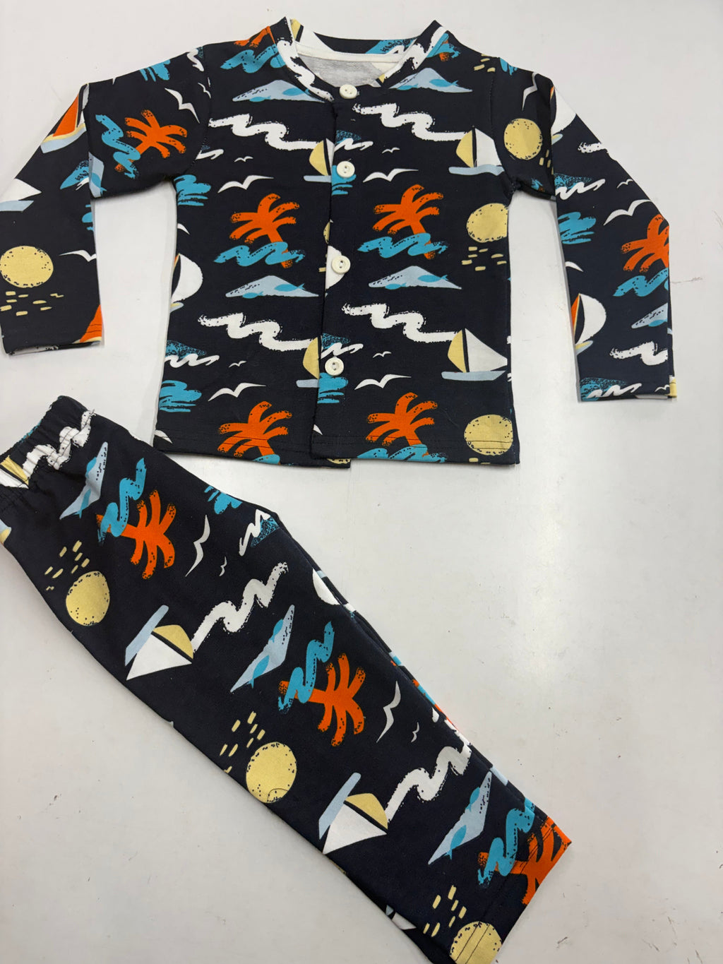 Premium winter wears, Front open ￼Navy blue, blue scenery, theme LoopKnit-4