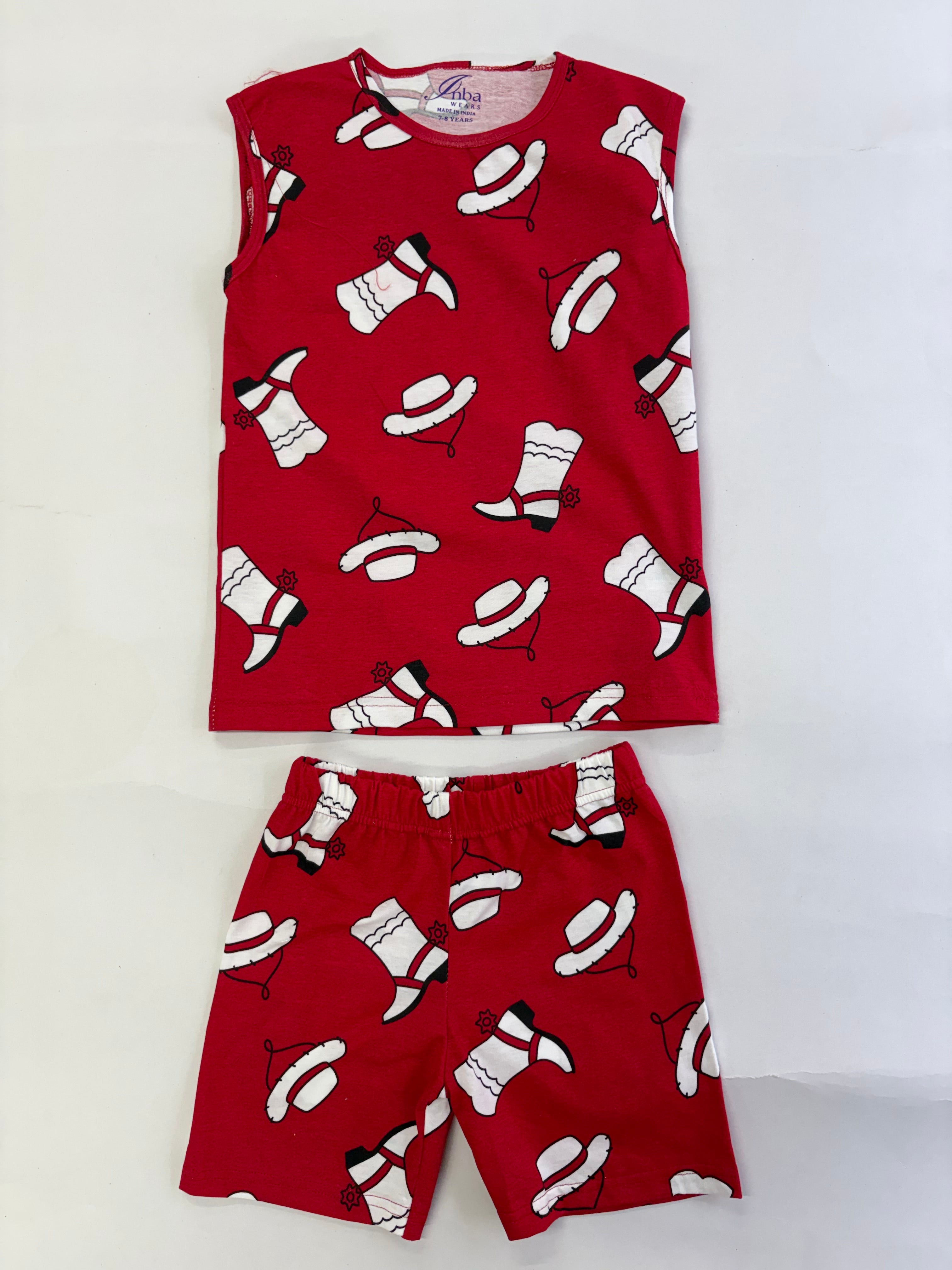 Red -Sleeveless co-ords