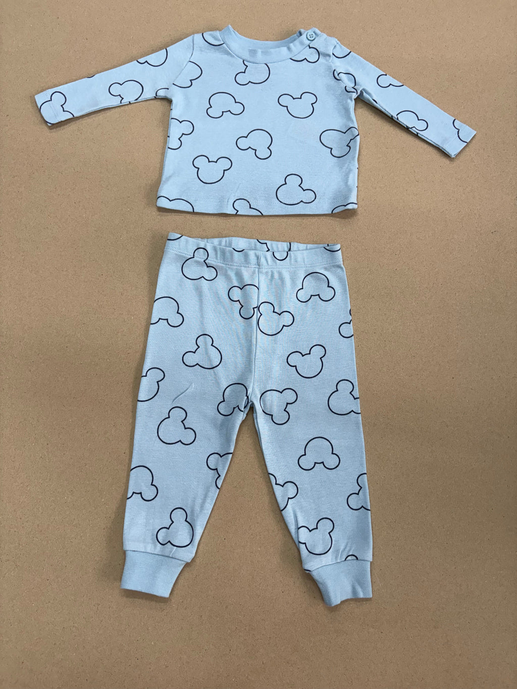 Sky blue teddy  face - full sleeve Co-ordrs set