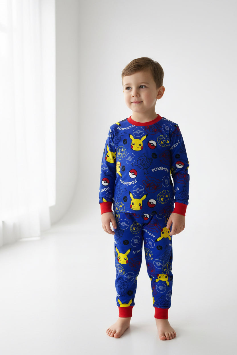 Blue with yellow Pokémon -Kids Full Sleeve Set