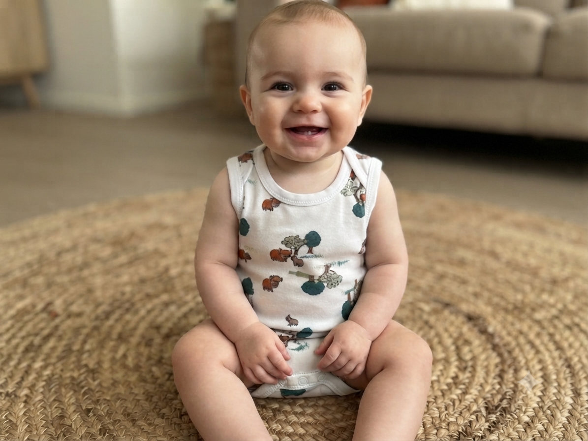 Light green blue trees Sleeveless Baby romber