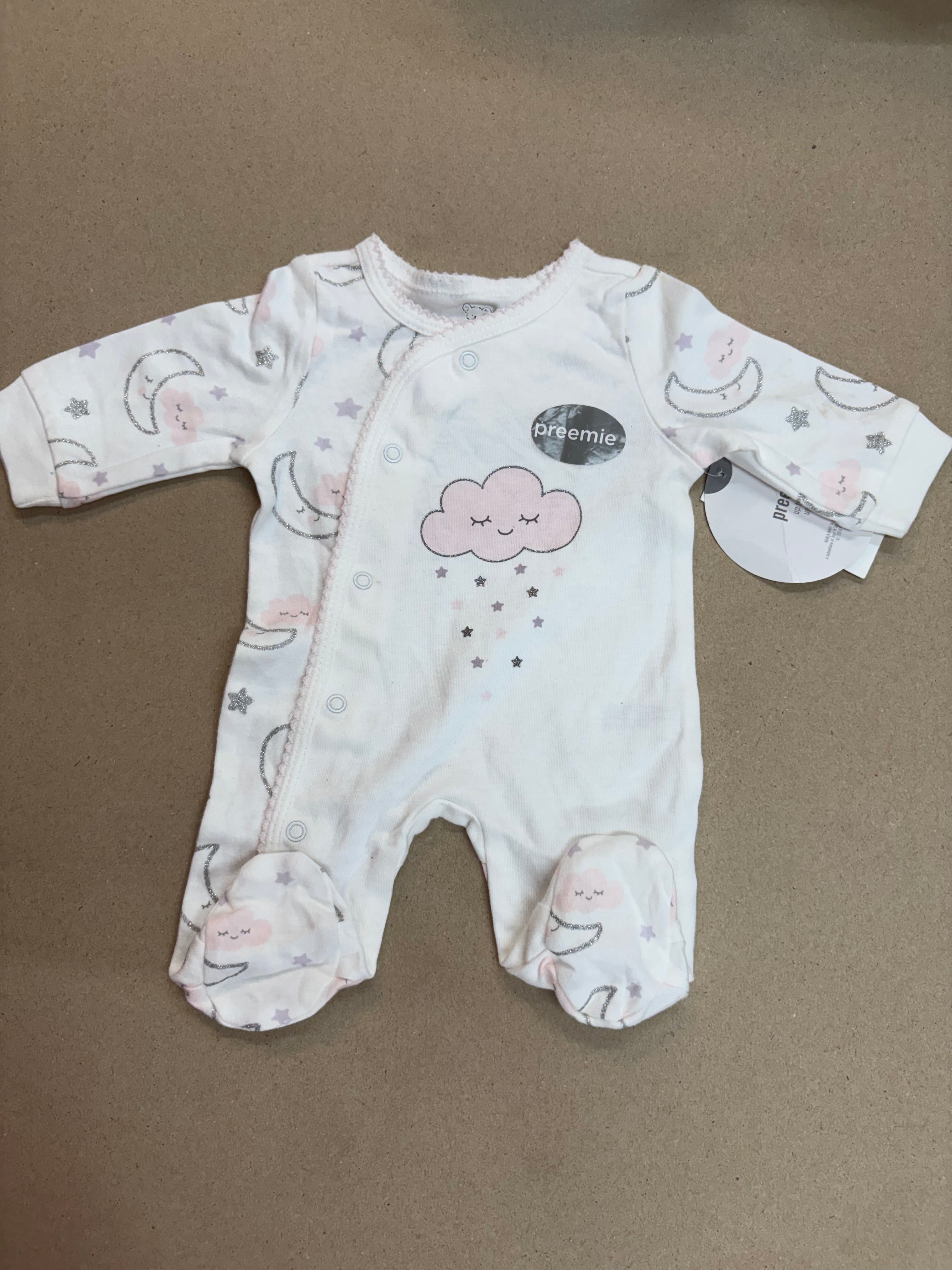 White cloud moon star-Baby full shoes Jumpsuits