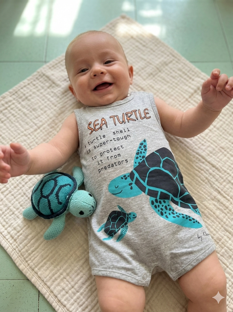SEA TURTLE- baby half Jumpsuit