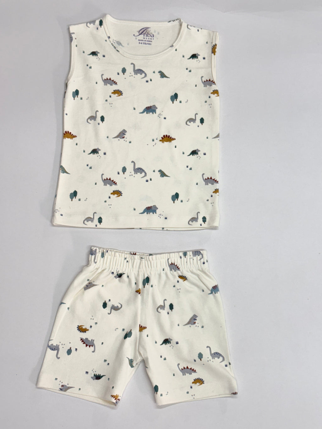 Ivory with dinosaurs 🦕-Sleeveless co-ords