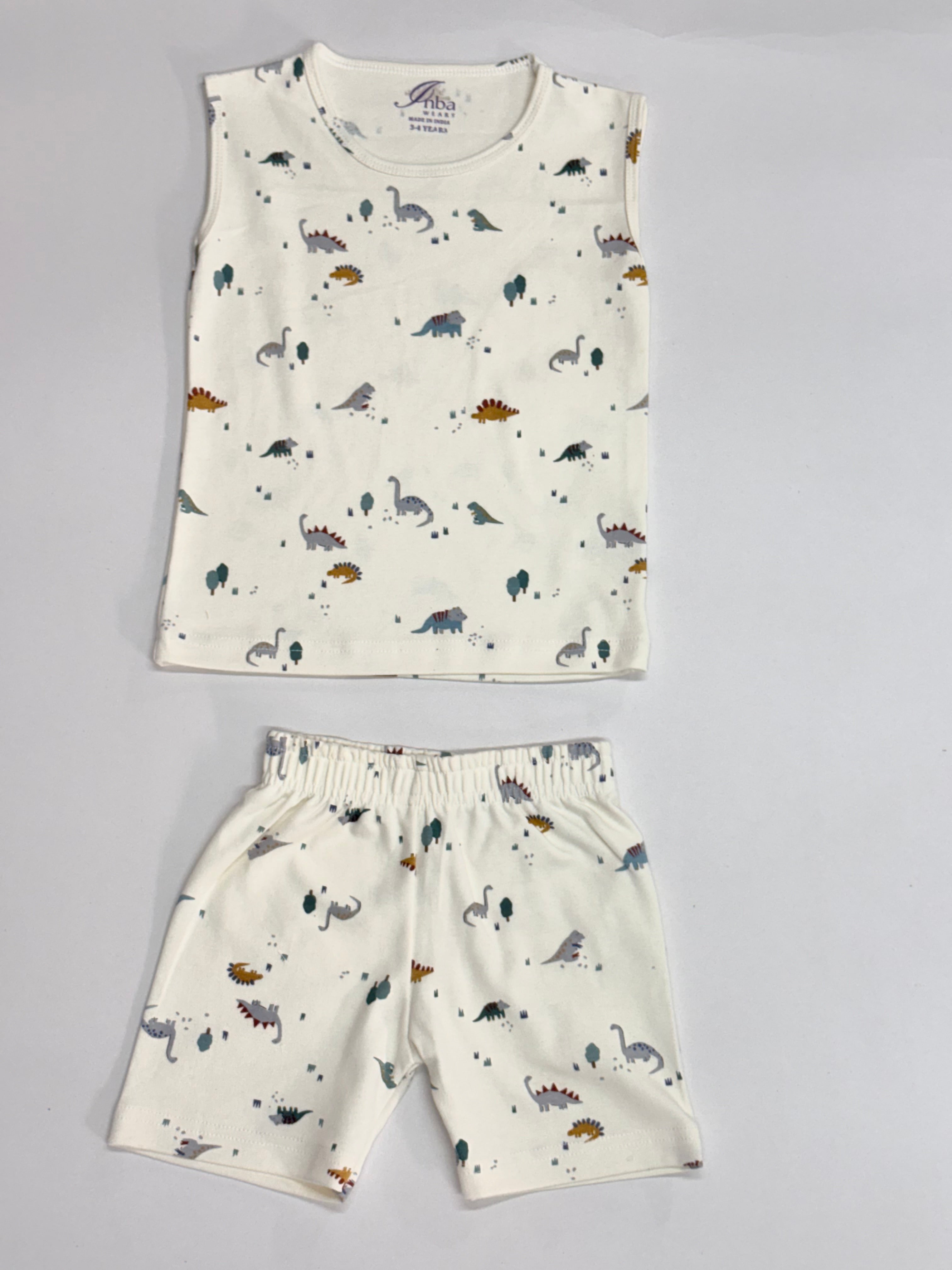 Ivory with dinosaurs 🦕-Sleeveless co-ords