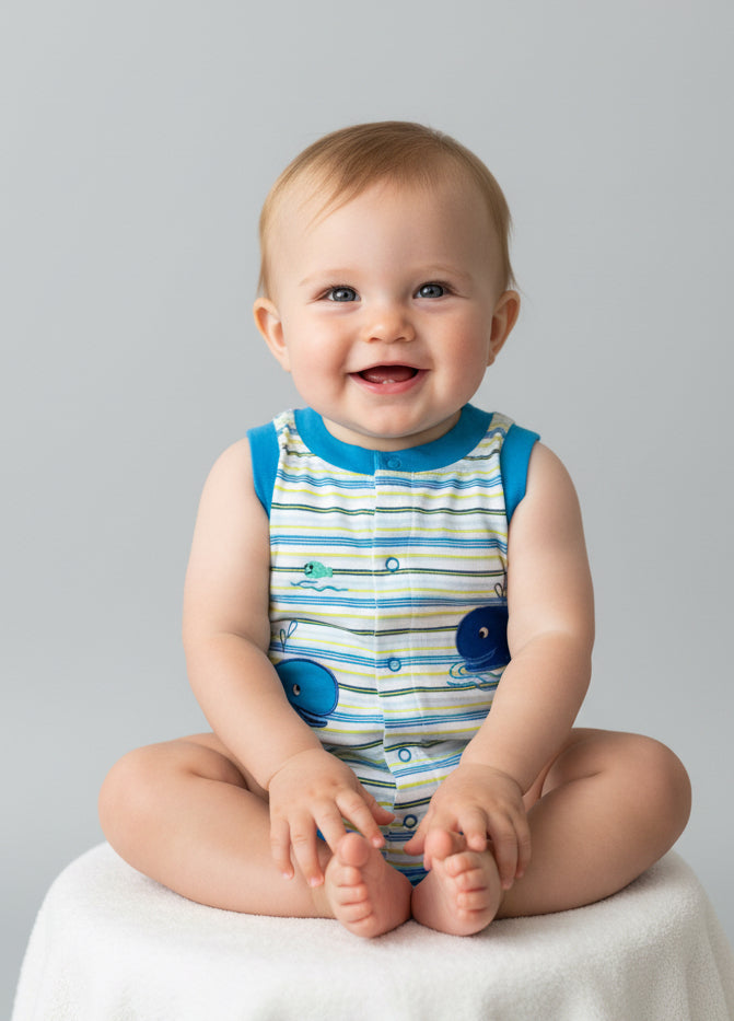 Blue dolphin 🐬- Baby Romper