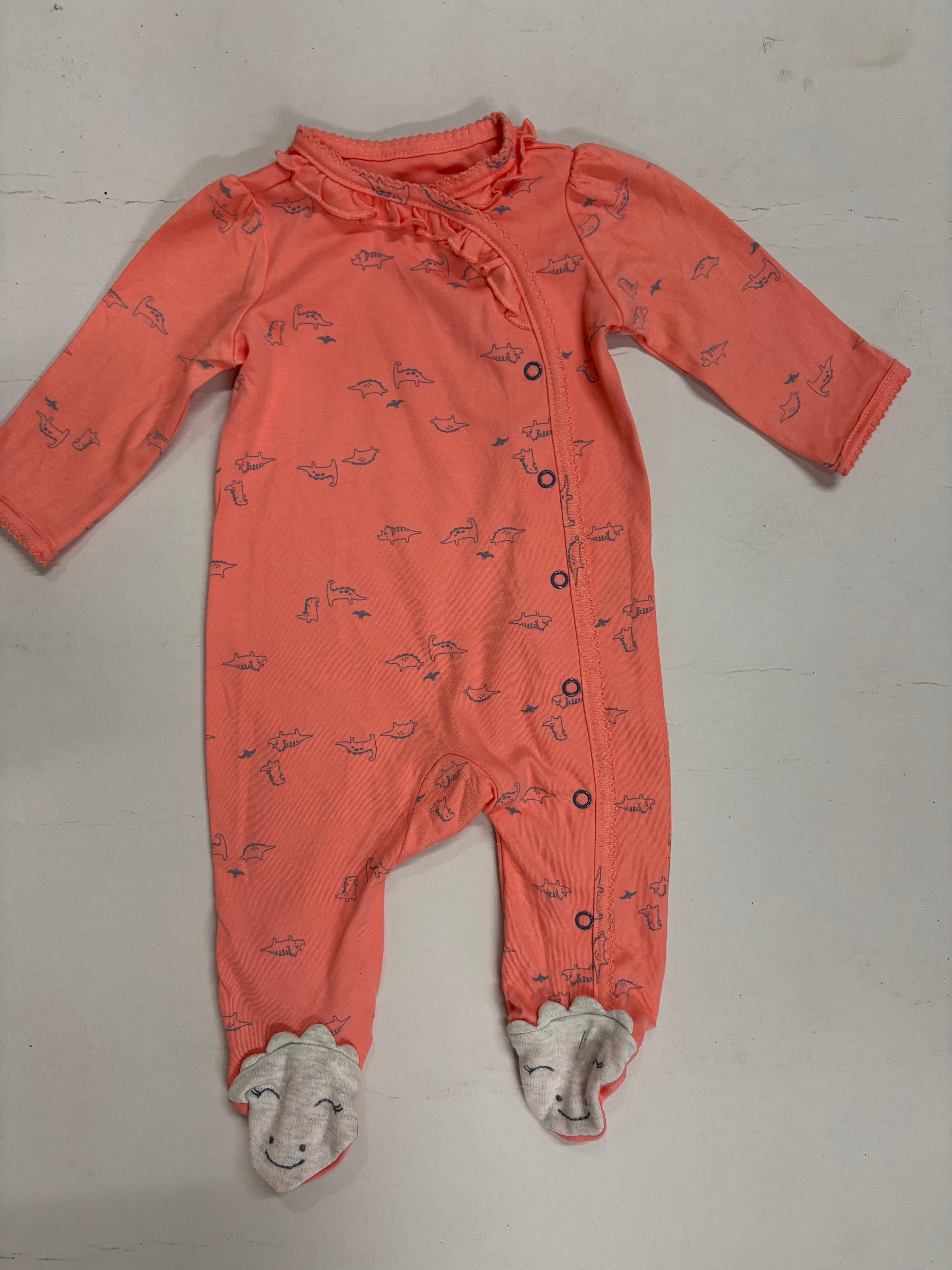 Orange with dino with shoe- Baby high quality jumpsuit
