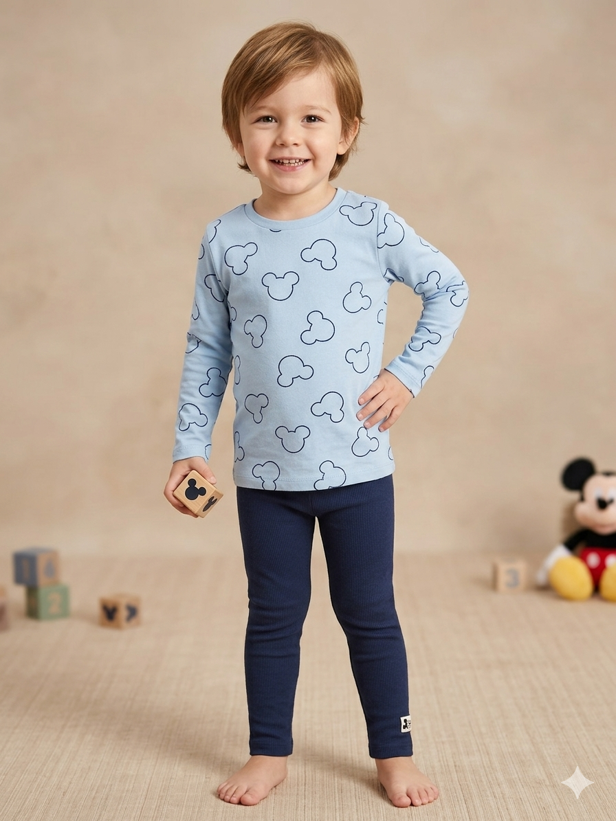 Mickey face navy -Full (snap button)