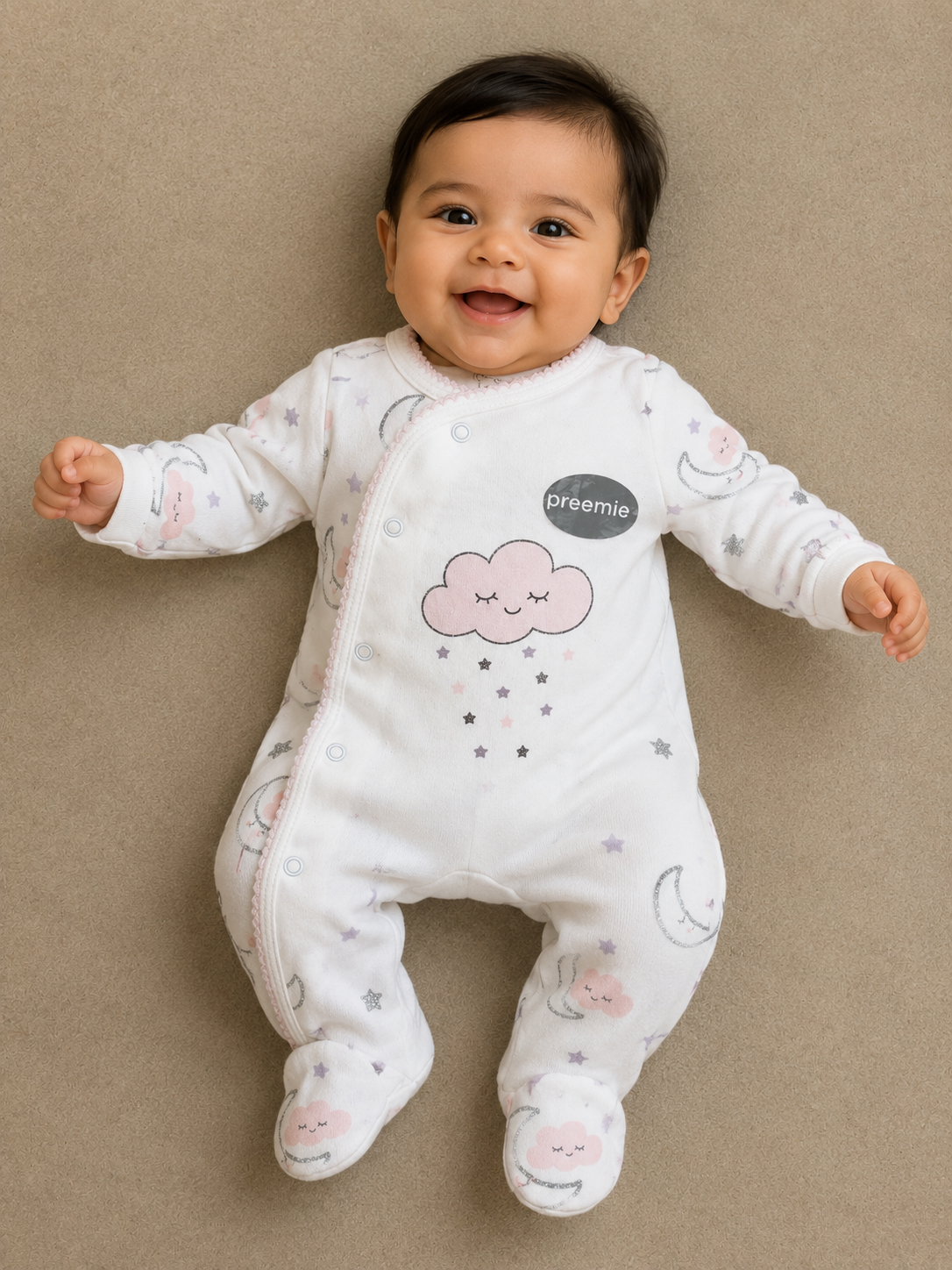 White cloud moon star-Baby full shoes Jumpsuits