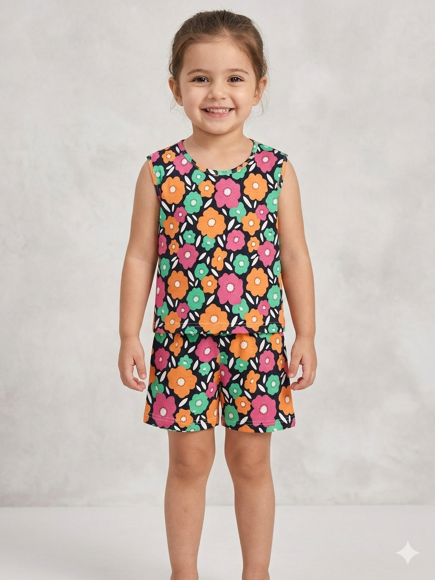 Multi-color floral -Sleeveless co-ords