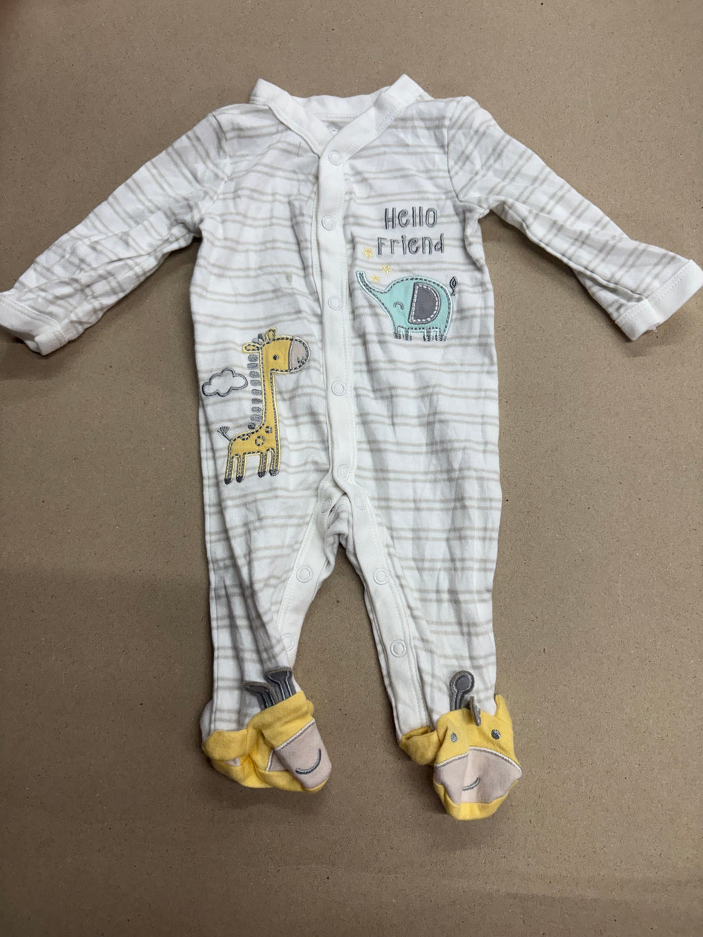 Hello Friends with shoe(snap button)-Baby High quality jumpsuit