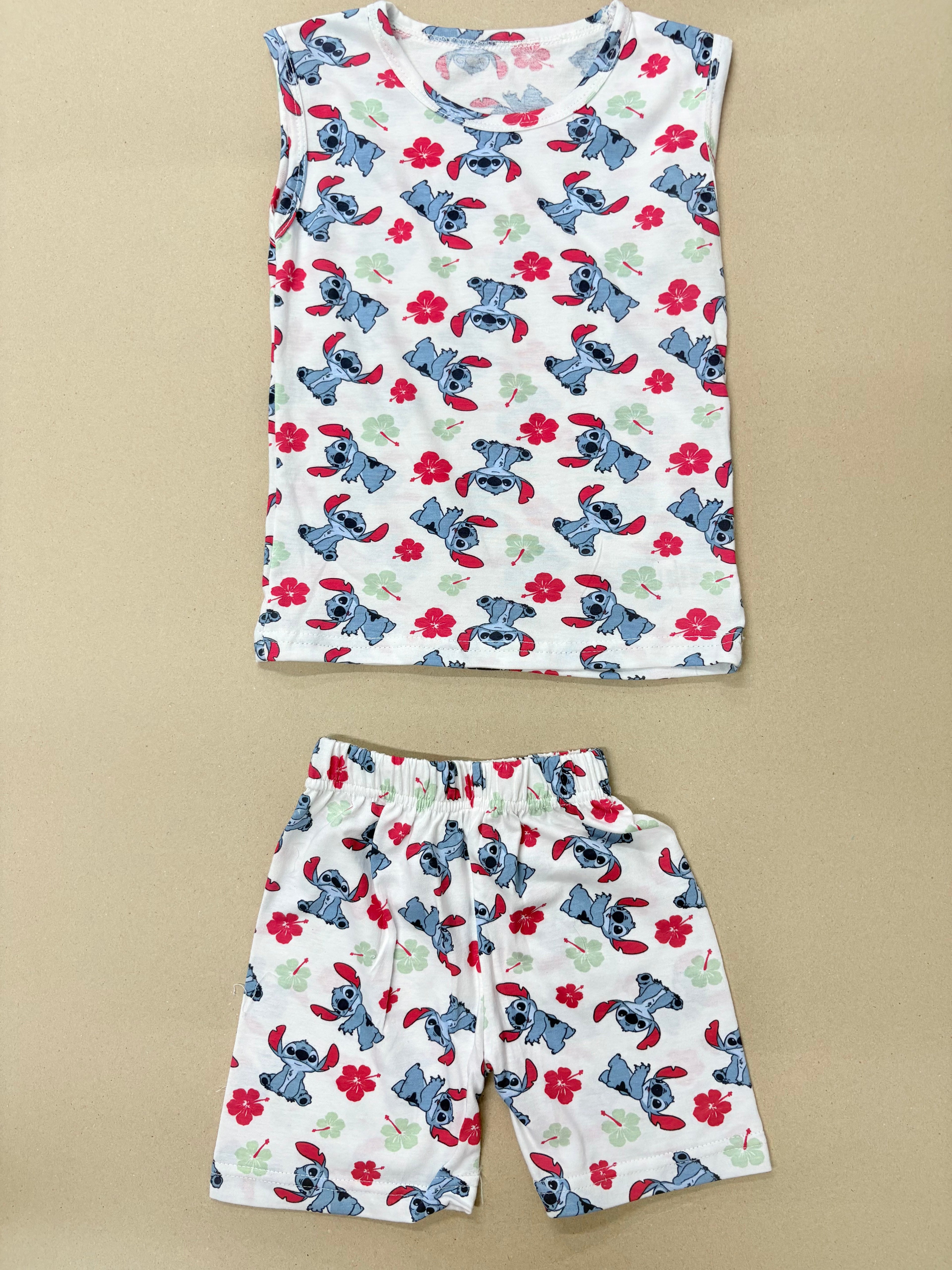 Disney Stitch sleeveless top featuring a tropical hibiscus flower pattern -Sleeveless co-ords