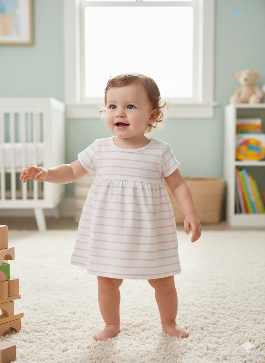 Pink line -Baby frock