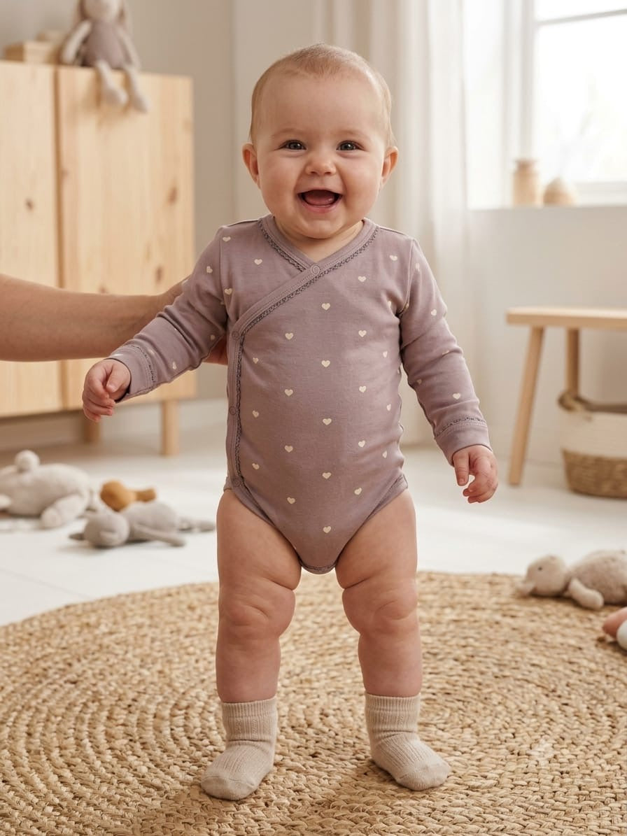 Light purple hearts Baby romber full sleeve