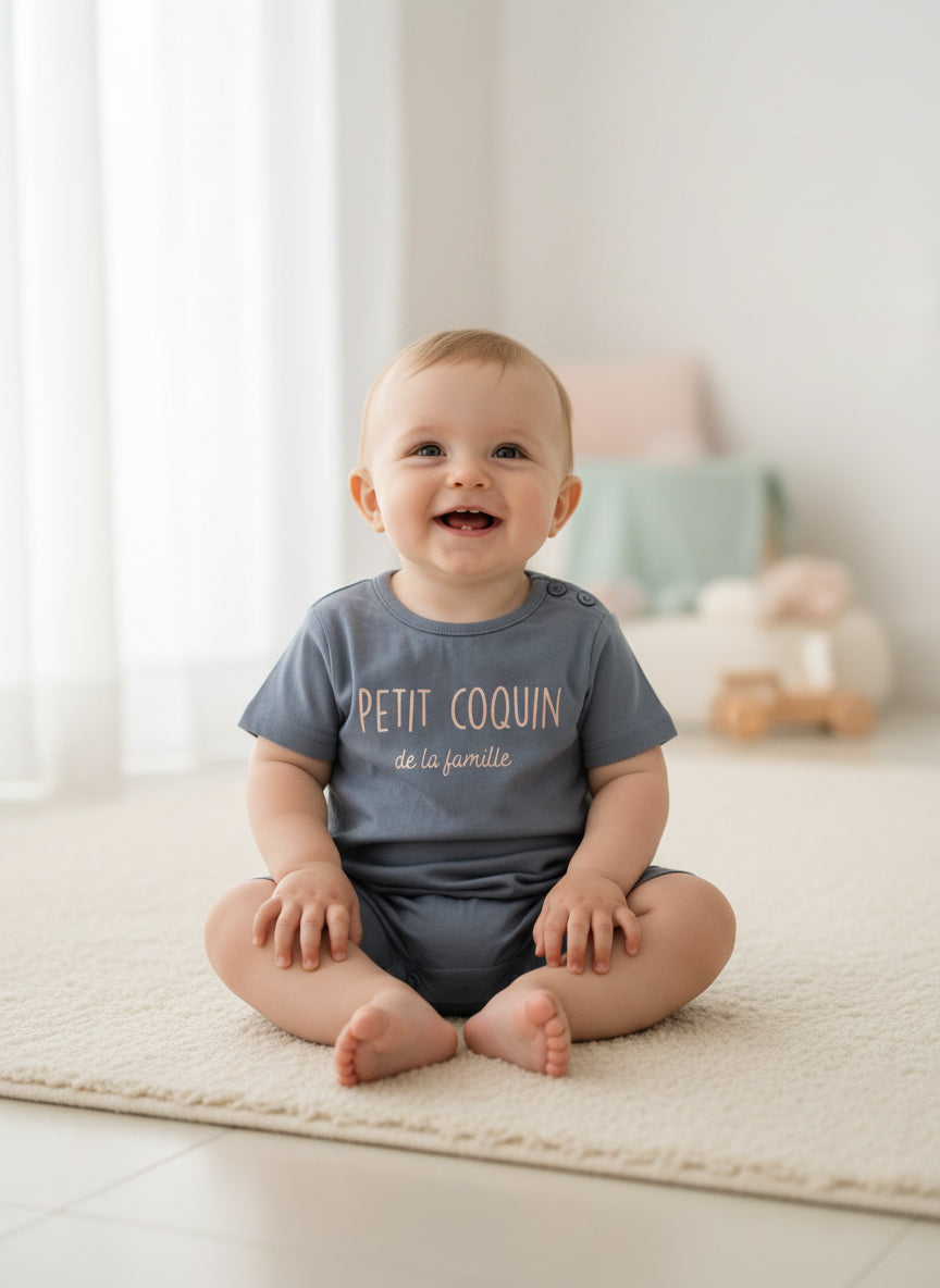 Steel Blue (light tone) -Baby Half Jumpsuits