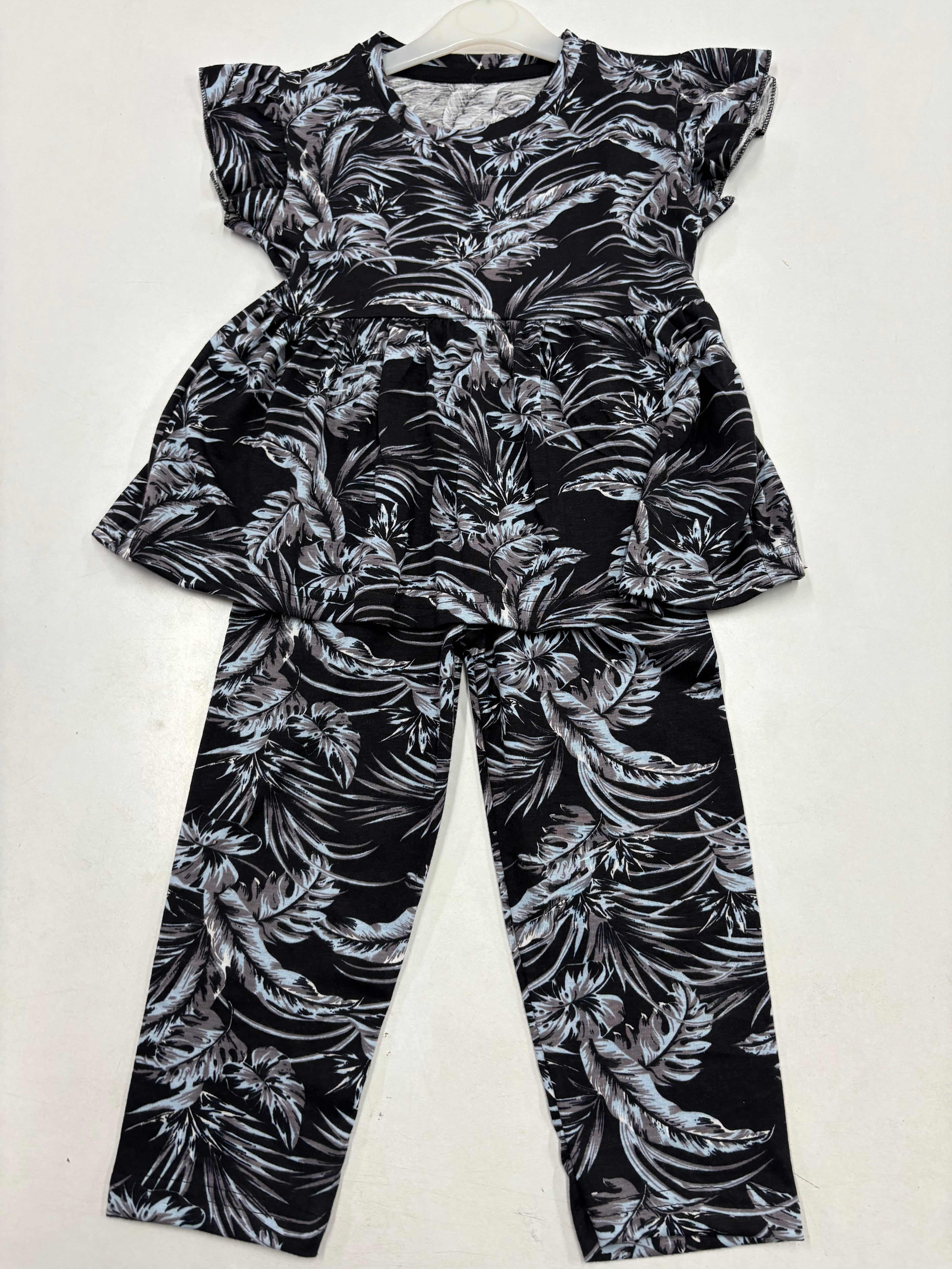 Black Peplum Co-ord Girls set.