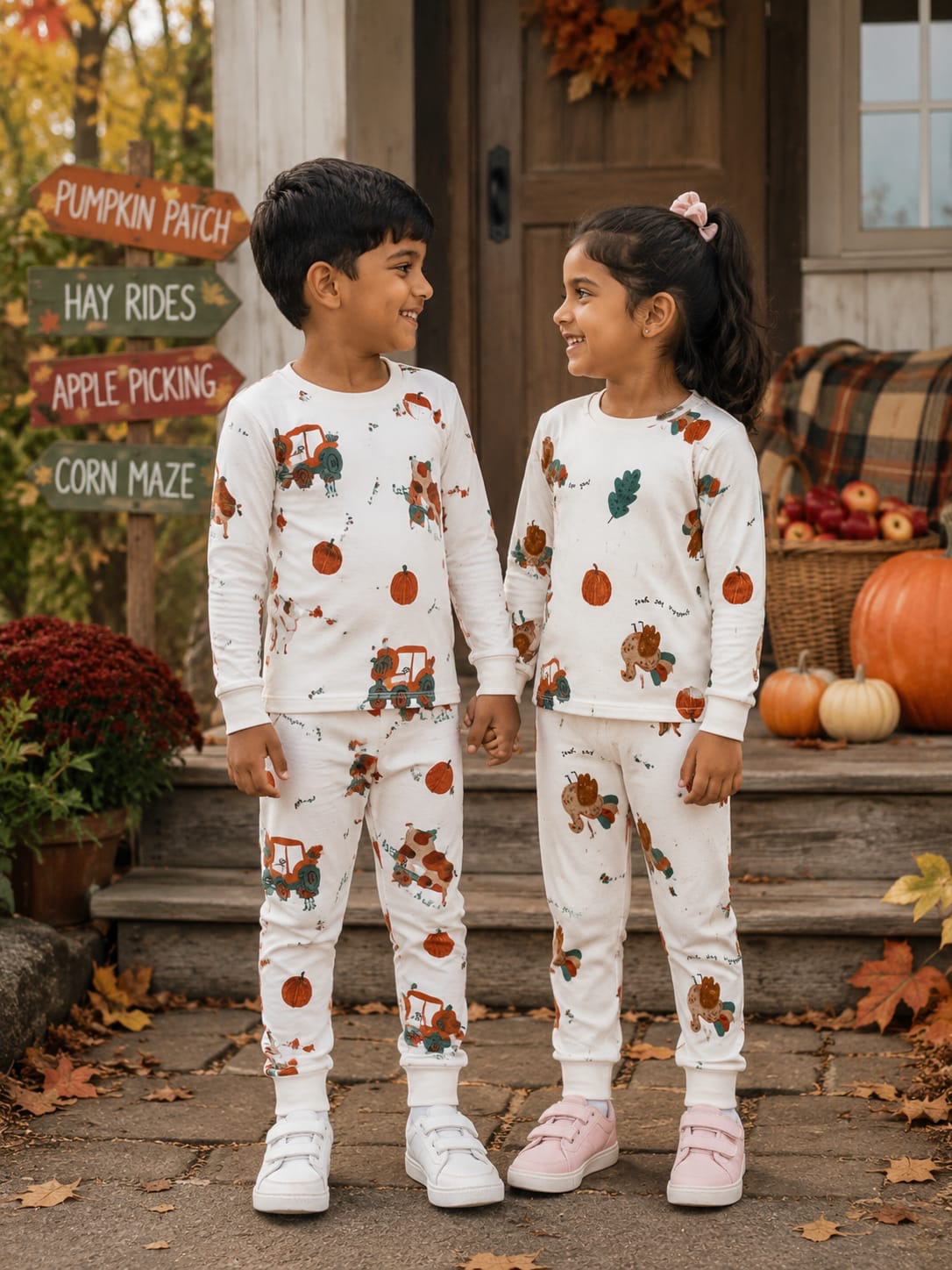 Chick & pumpkin - full sleeve co ord  set