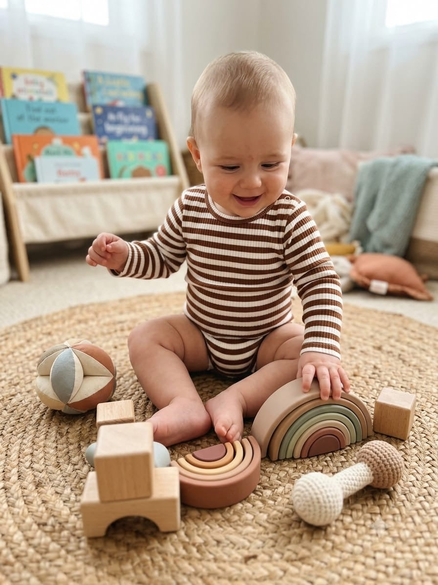Dark brown stripes Baby romper