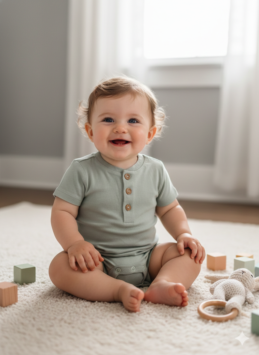 Pista green-Baby half Jumpsuits