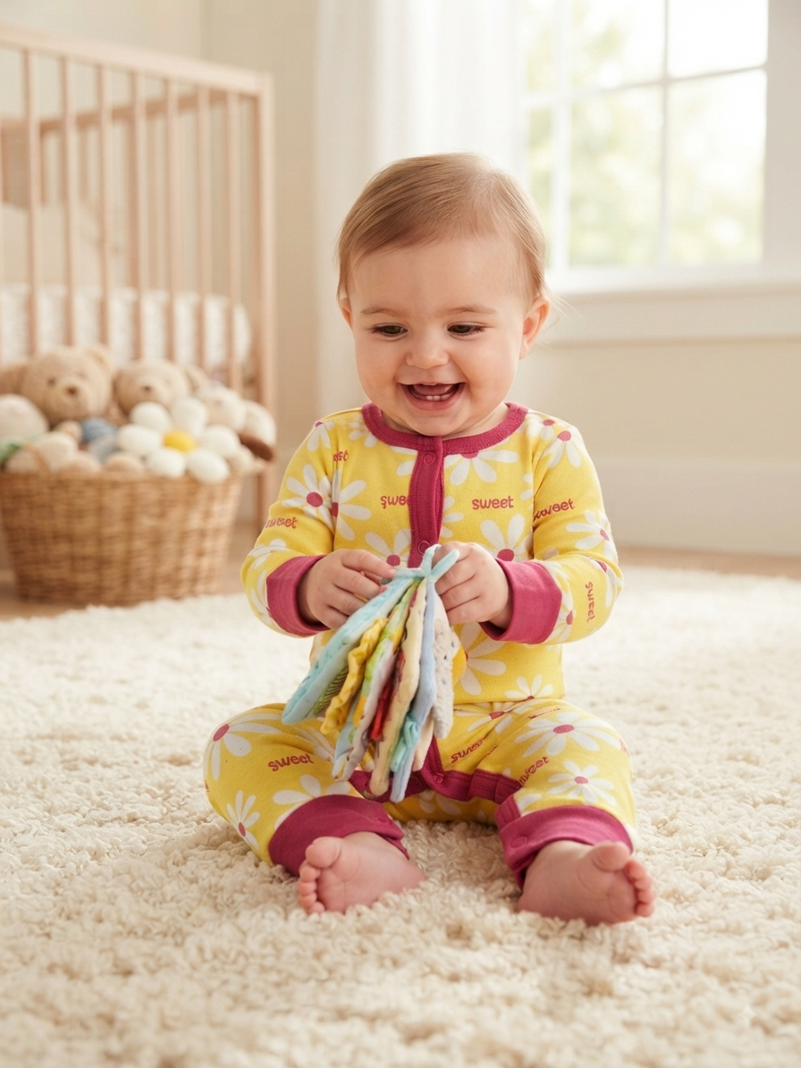Yellow with white flowers (snap button)-Baby High quality jumpsuit