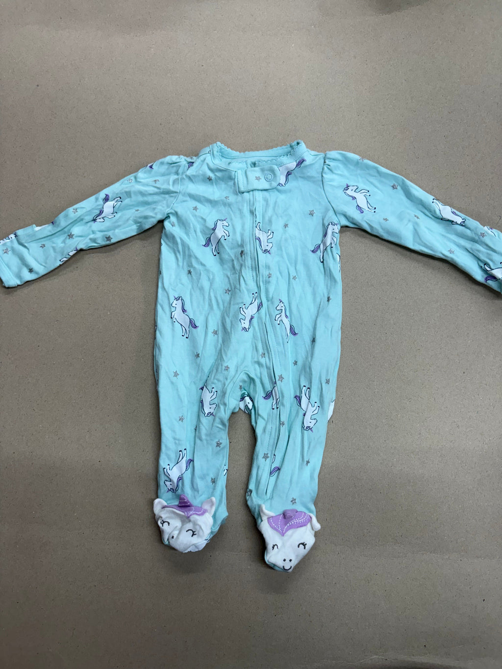 Green unicorn 🦄 with shoe (zipper)-Baby High quality jumpsuit