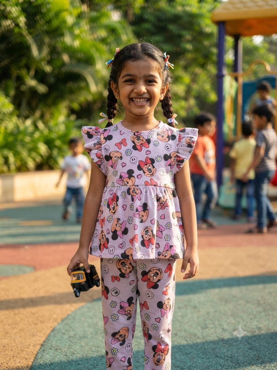 Micky Multi colour Peplum Co-ord Girls set