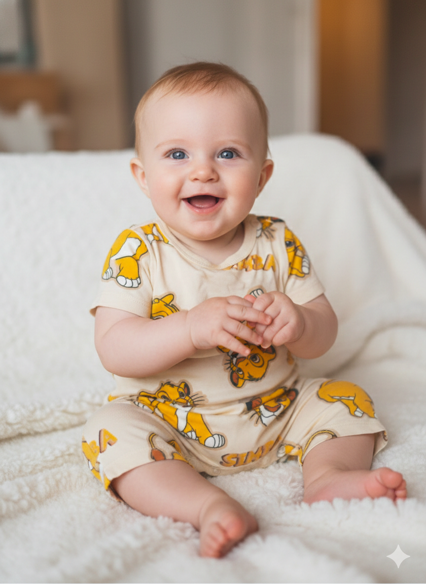 Yellow Simba🦁- Baby half Jumpsuits