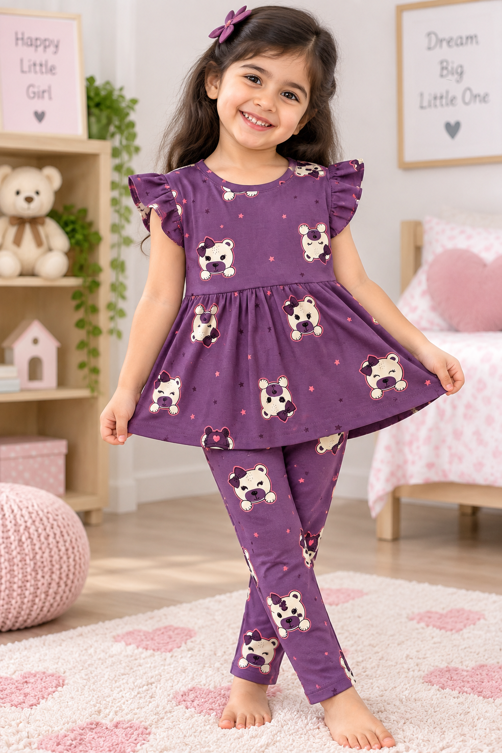 Maroon Peplum Co-ord Girls set