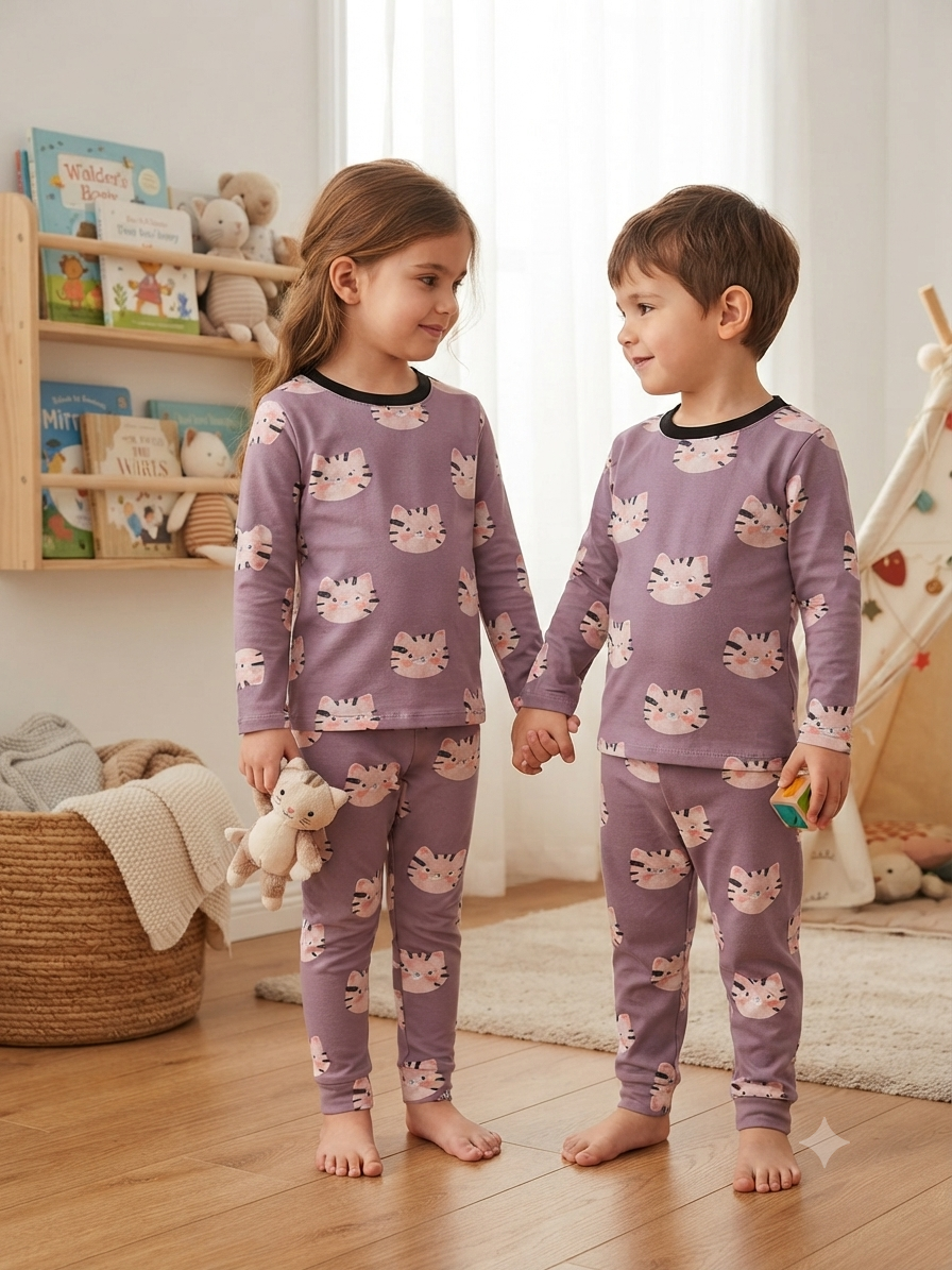 Lavender Cat 😺-Premium winter wear LoopKnit