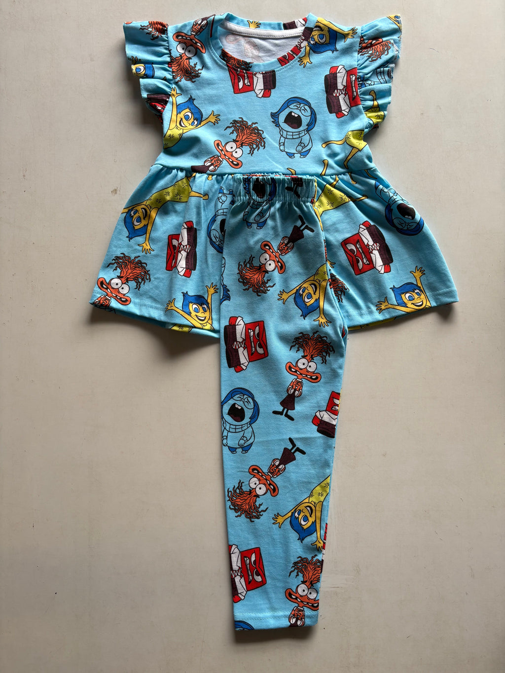 Blue Multi Colour Peplum Co-ord Girls Sets.