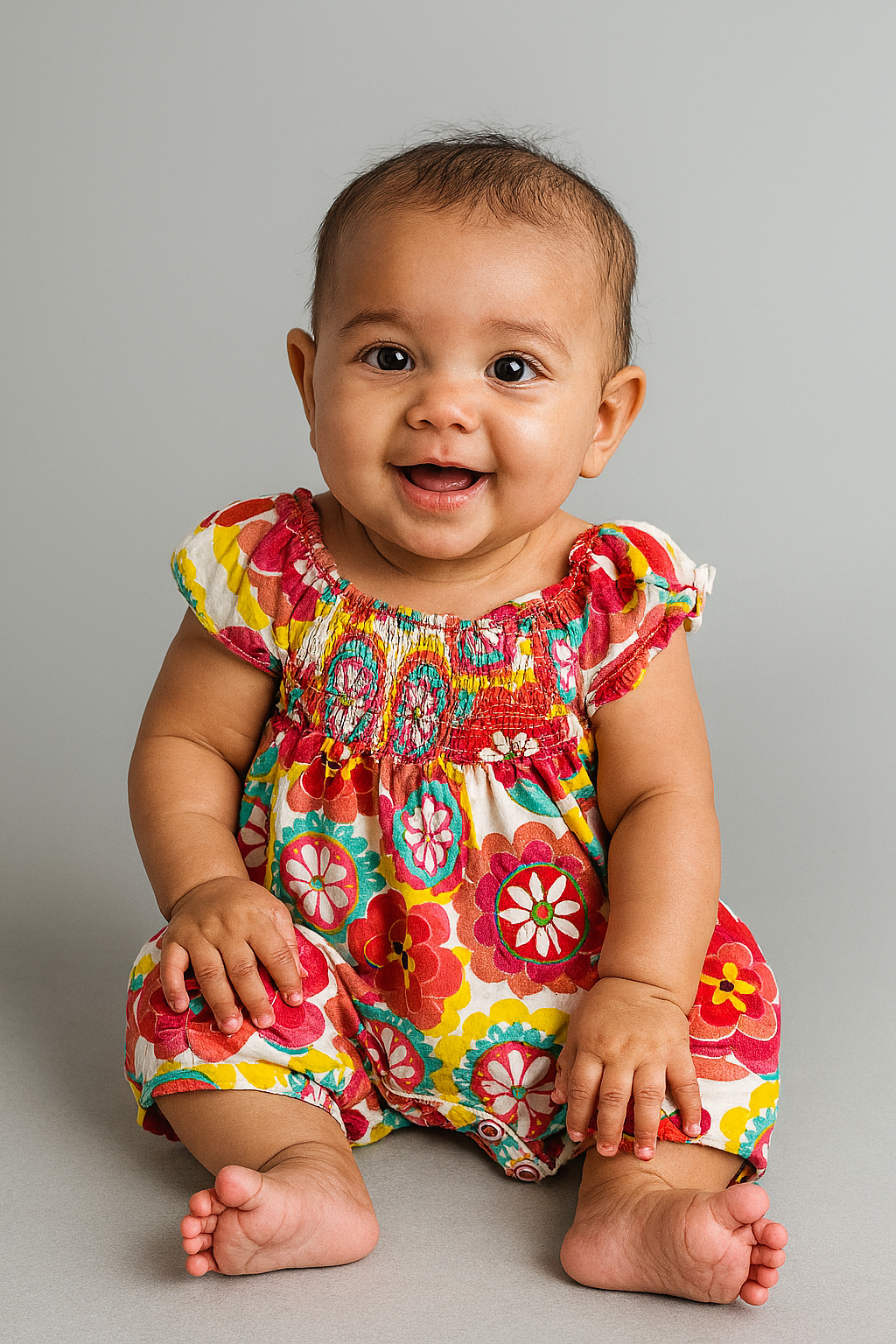 Red  floral Romper